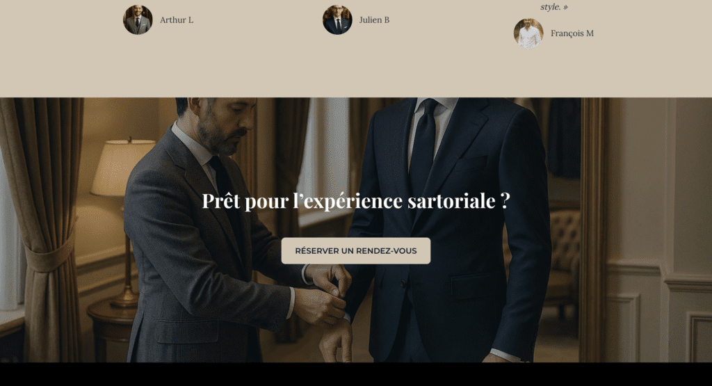 Capture d'écran du site Tailors'Art numéro 5